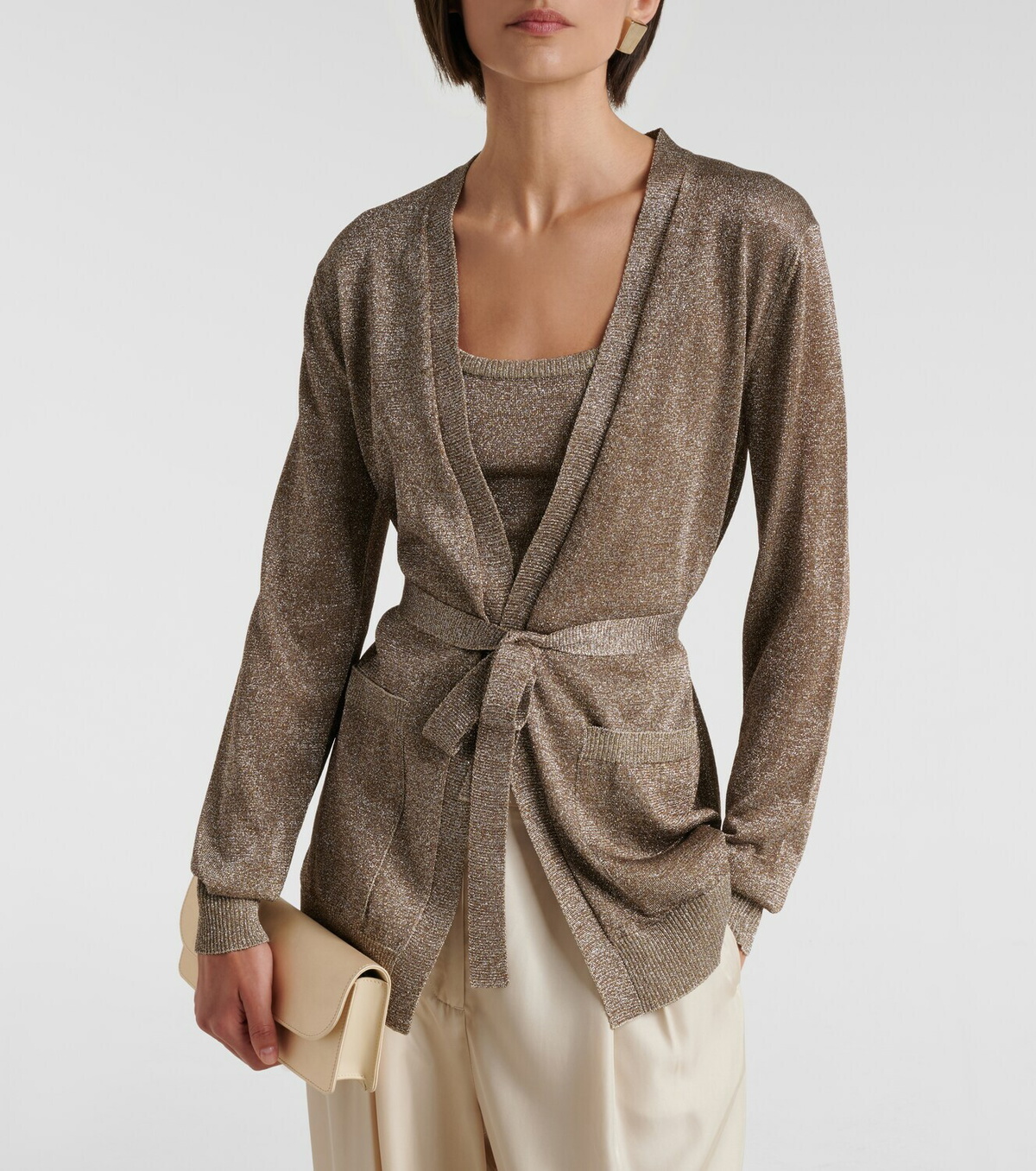 Missoni Knitted lamé wrap cardigan