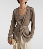 Missoni Knitted lamé wrap cardigan
