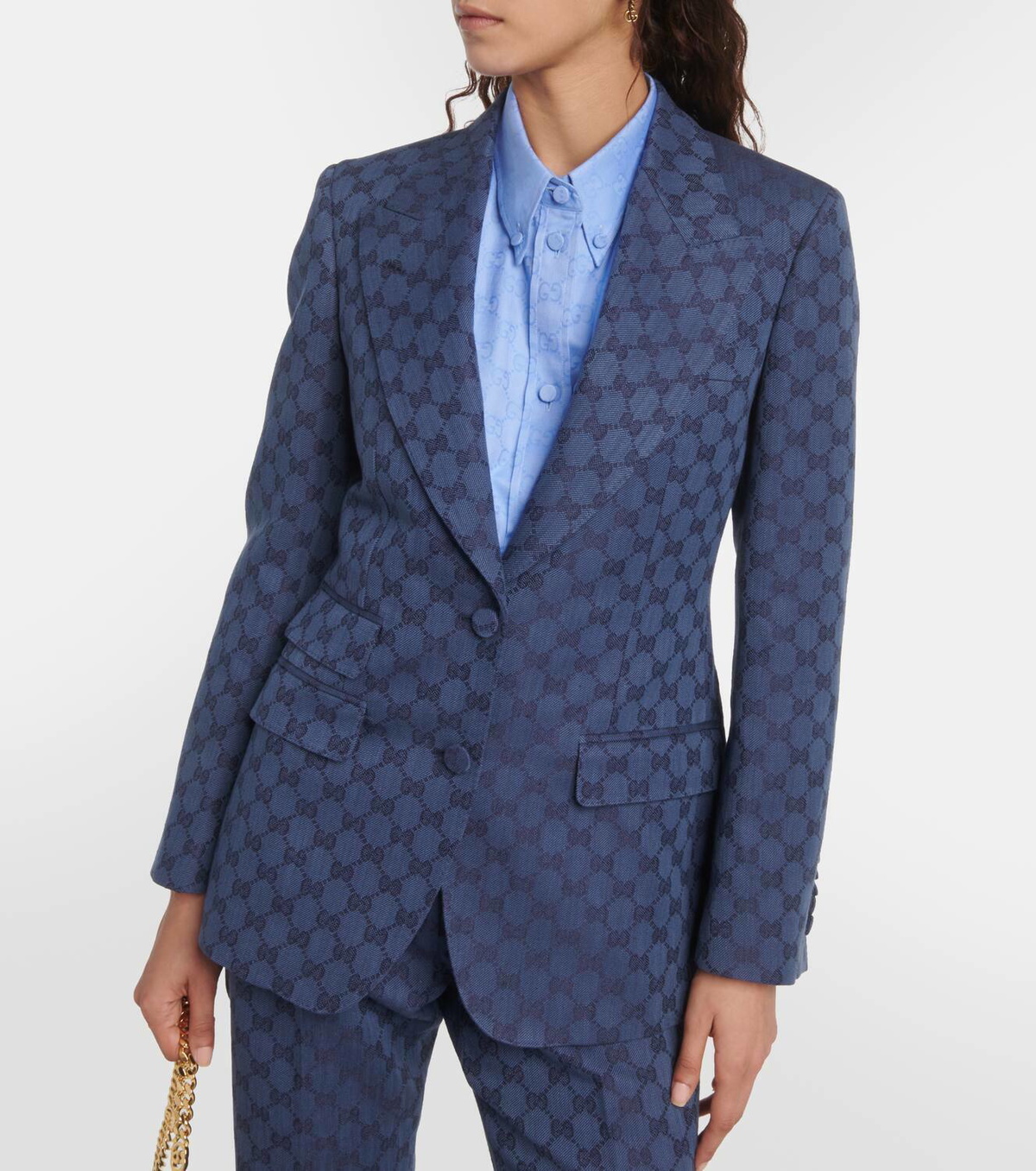 Gucci GG linen and cotton jacquard blazer Gucci