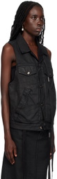 Ann Demeulemeester Black Juliette Denim Vest