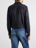 KAPITAL - Drizzler Camp-Collar Embroidered-Detail Satin Jacket - Black