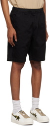 AAPE by A Bathing Ape Black Embroidered Shorts