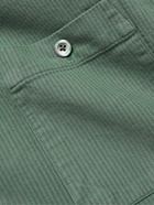 Mr P. - Garment-Dyed Ribbed Cotton Shirt - Blue
