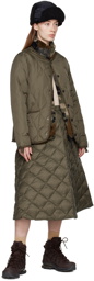 TAION Khaki Quilted Down Skirt