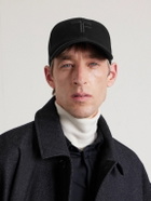 TOM FORD - Leather-trimmed Logo-Embroidered Cashmere Baseball Cap - Black