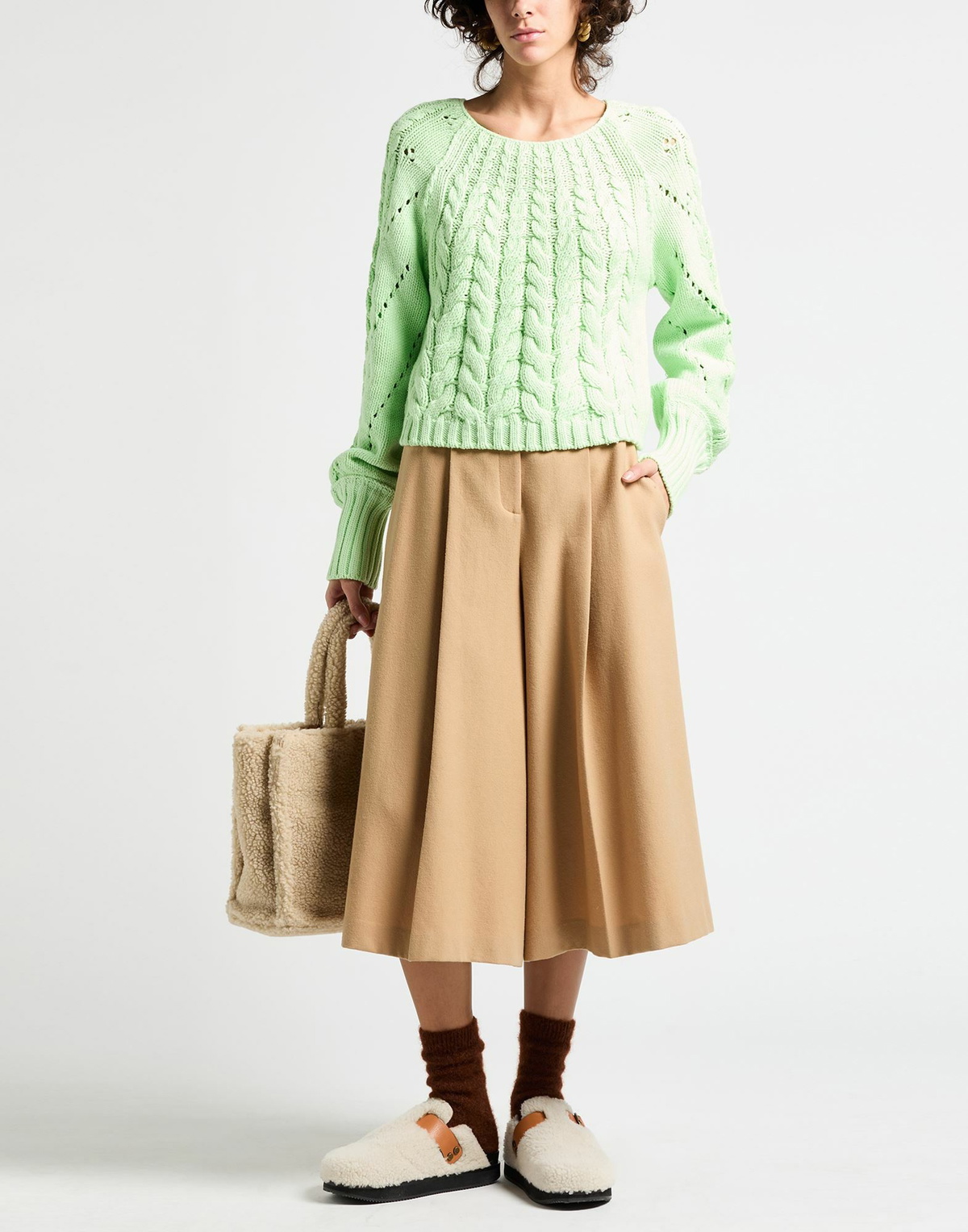 Free People Womens Sweater Light in Green