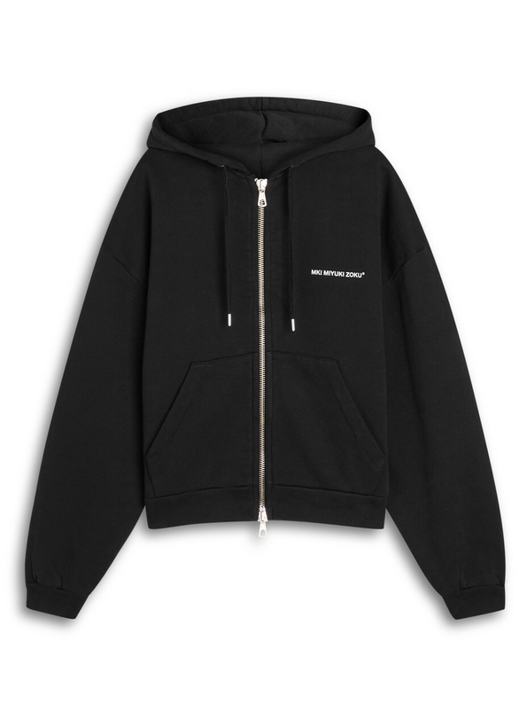 Photo: Mki Miyuki Zoku Uniform Logo Hooded Cotton-blend Sweatshirt Black