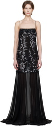 16Arlington Black Salia Sequin Maxi Dress