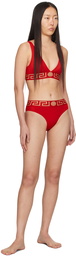 Versace Underwear Red Greca Border Bikini Bottoms