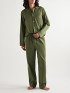 TEKLA - Organic Cotton-Poplin Pyjama Trousers - Green