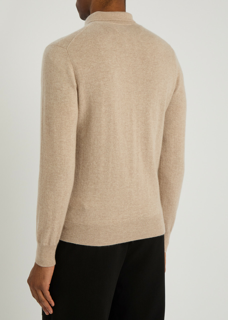 Allude Cashmere Polo Jumper Beige