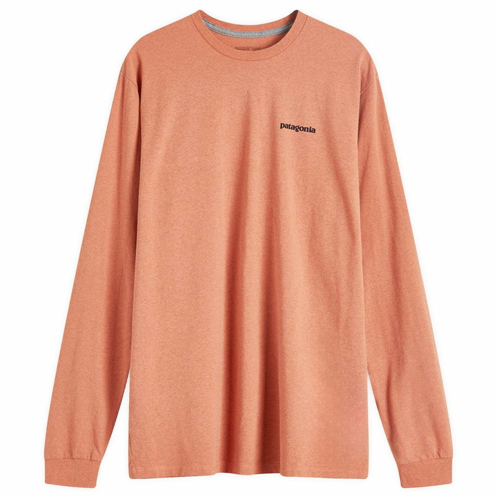 Photo: Patagonia Men's Long Sleeve P-6 Logo Responsibili-T-Shirt in Redtail Rust