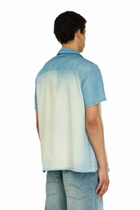 Diesel Short-sleeve shirt in fluid overdyed denim - Denim Shirts Mens in Blue