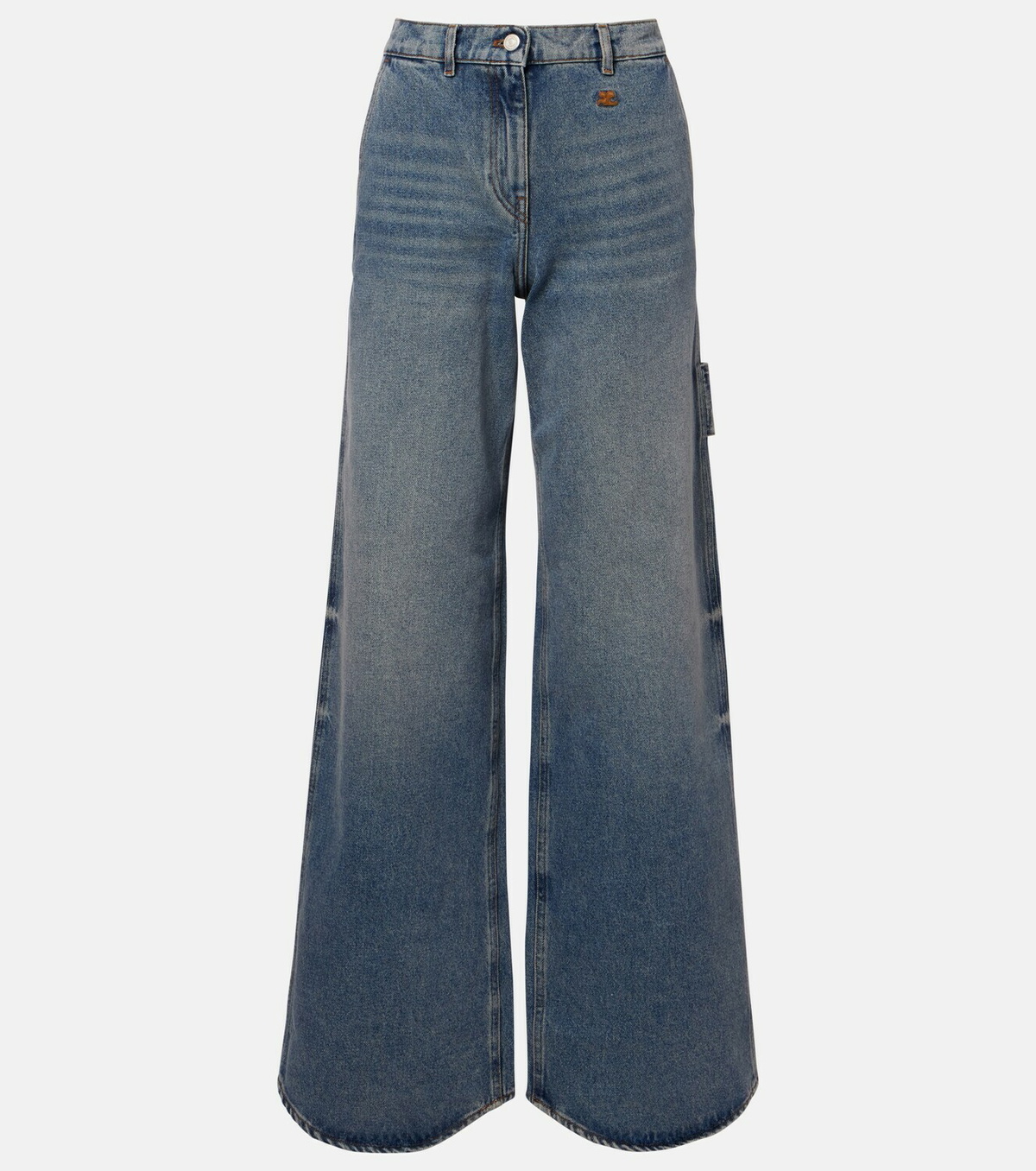 Courrèges Logo wide-leg jeans