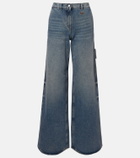 Courrèges Logo wide-leg jeans