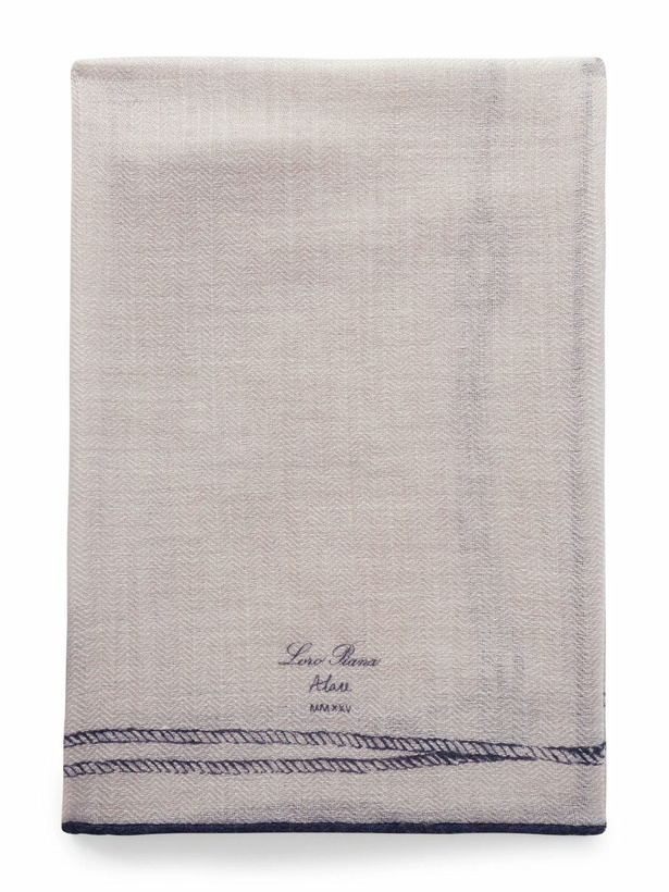 Photo: Loro Piana - Embroidered Cashmere and Silk-Blend Voile Scarf