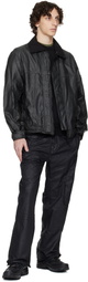 Stone Island Black Raw Linen Plated-OVD Jacket