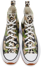 Converse Beige & Green Archive Print Run Star Hike High Sneakers