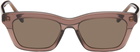 LOEWE Brown Slim Rectangle Sunglasses