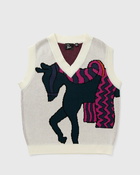 By Parra Knitted Horse Knitted Spencer Beige - Mens - Zippers & Cardigans