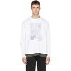 Second/Layer White Long Sleeve Slow Wave Spiral T-Shirt