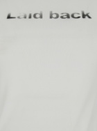 Low Classic laid Back White Sleeveless Top With Round Neck And Print On The Front In Tech Fabric Woman