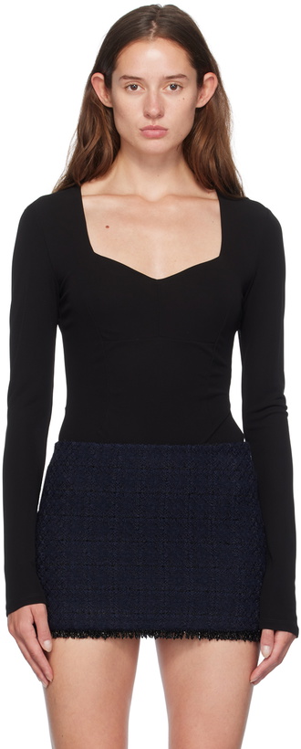 Photo: Givenchy Black Sweetheart-Neck Bodysuit