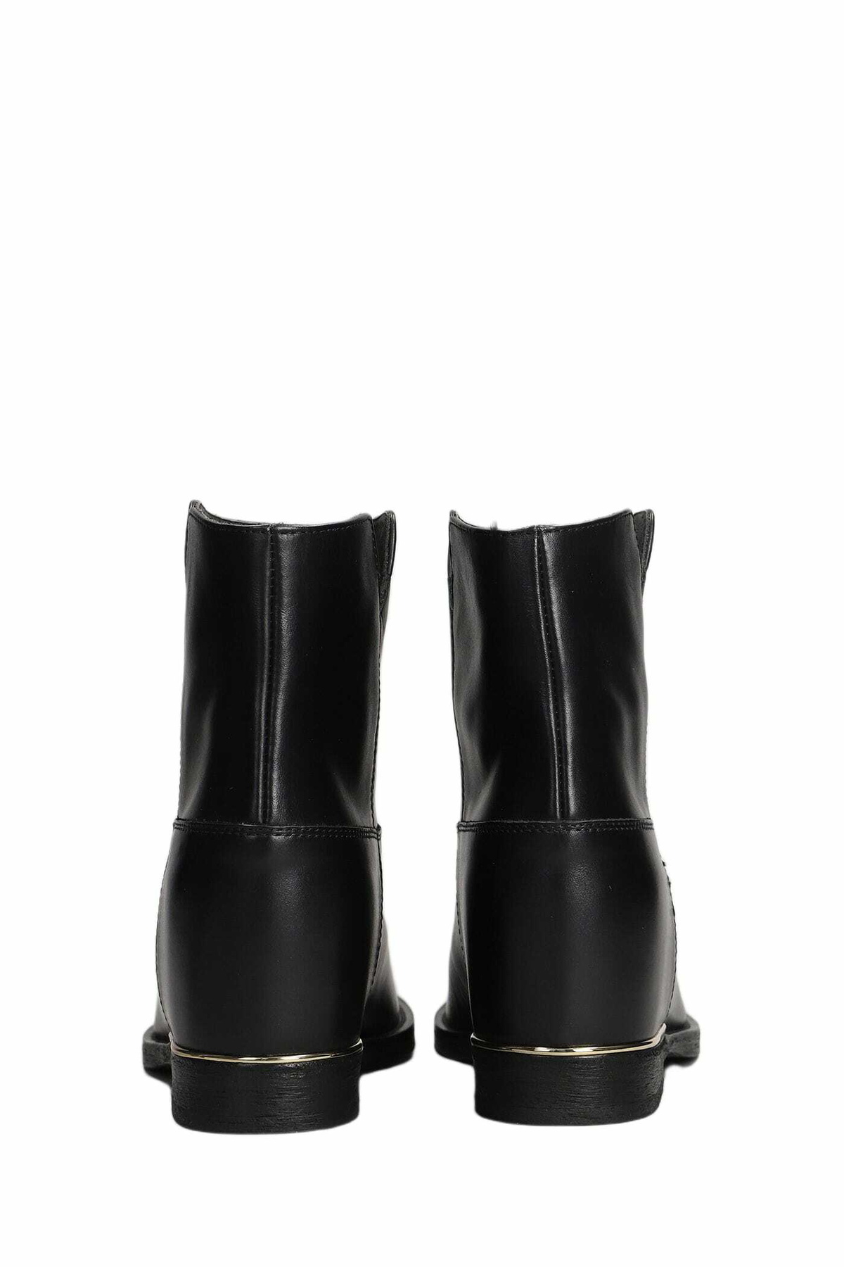 Via Roma 15 Ankle Boots Inside Wedge In Black Leather