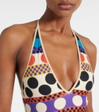 Valentino Escape belted polka-dot swimsuit