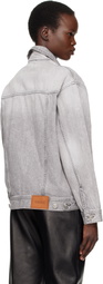 Versace Gray Oversized Denim Jacket