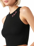 MC2 Saint Barth Cotton Crop Tank Top With St. Barth Embroidery