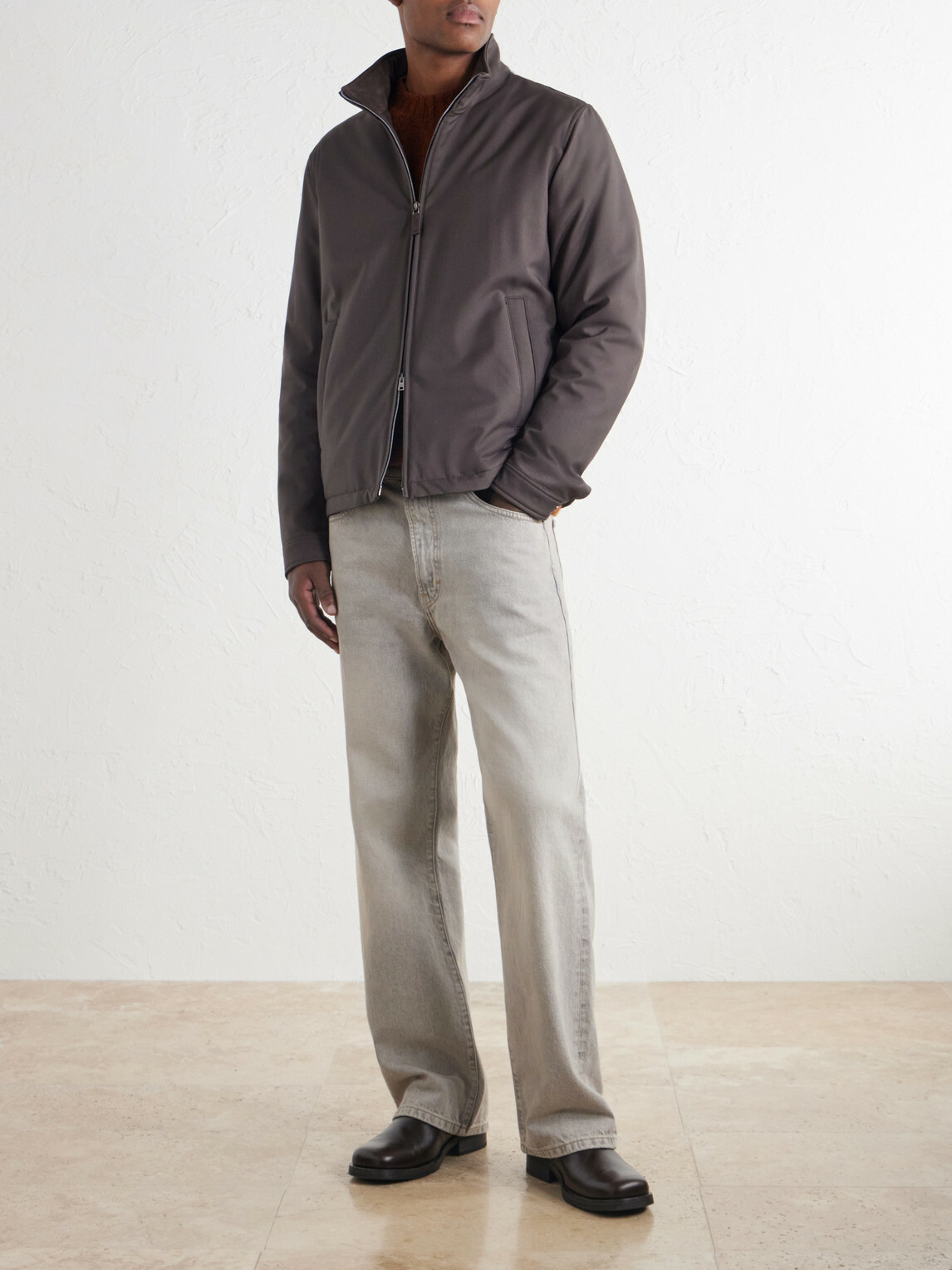 Herno - Padded Twill Bomber Jacket - Brown