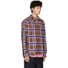 Schnaydermans Pink and Red Large Check Zip Shirt