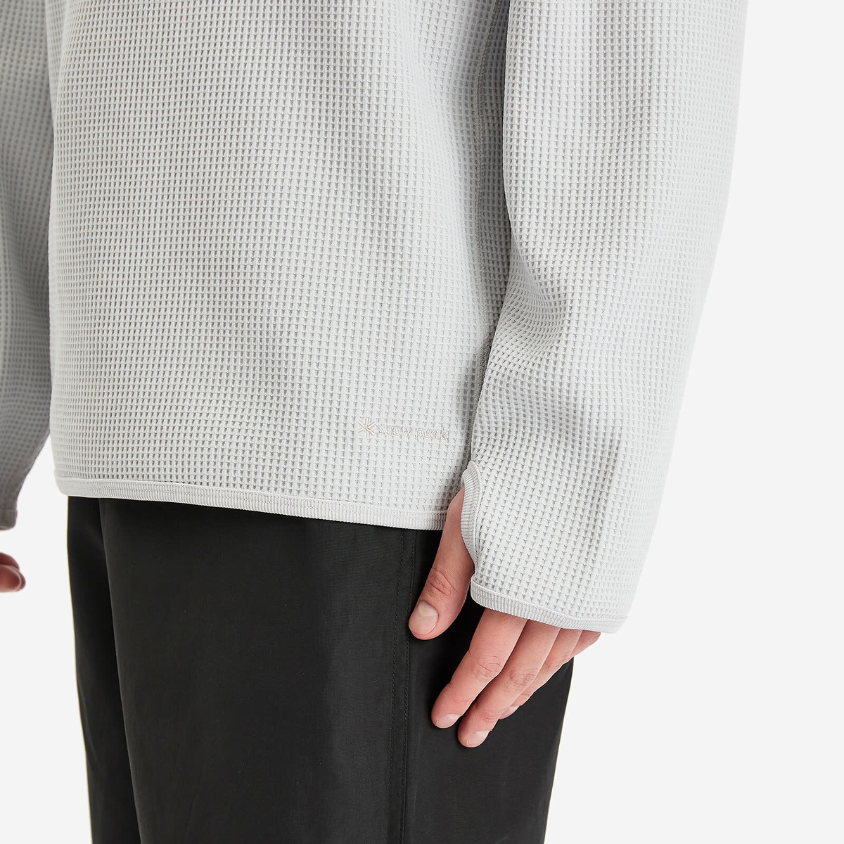 Snow Peak Men's Dry Waffle Hoodie in Light Grey