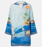 Alémais Island printed linen minidress
