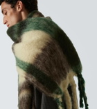 Jil Sander Checked mohair and wool-blend scarf