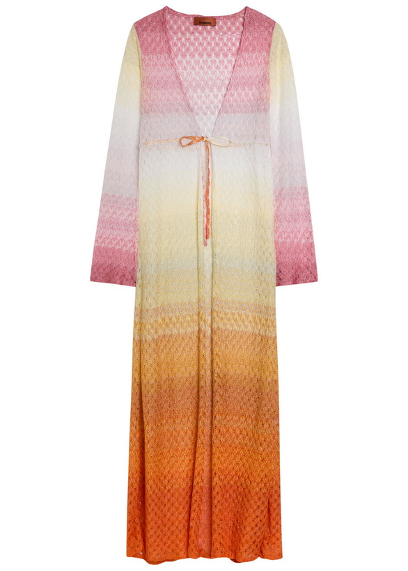 Photo: Missoni Degradé Metallic-knit Cover up Orange