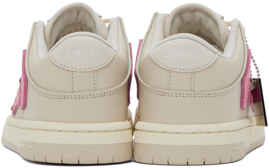AMIRI Beige & Pink Skel Top Sneakers Amiri AMIRI Beige & Pink Skel Top Sneakers Amiri