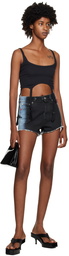 Heron Preston Black & Blue Gradient Denim Shorts