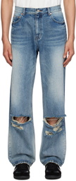 Recto Blue Destroyed Jeans
