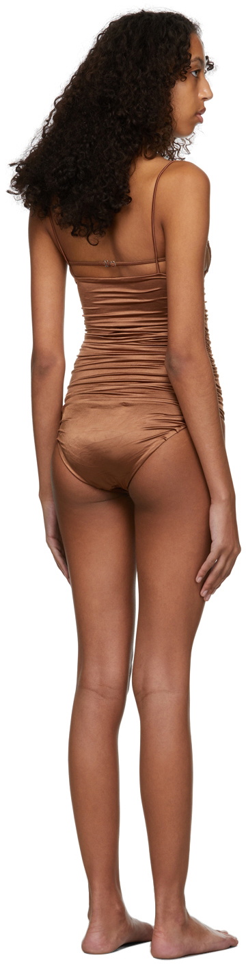 ISA BOULDER Brown Ripple One-Piece Swimsuit Isa Boulder