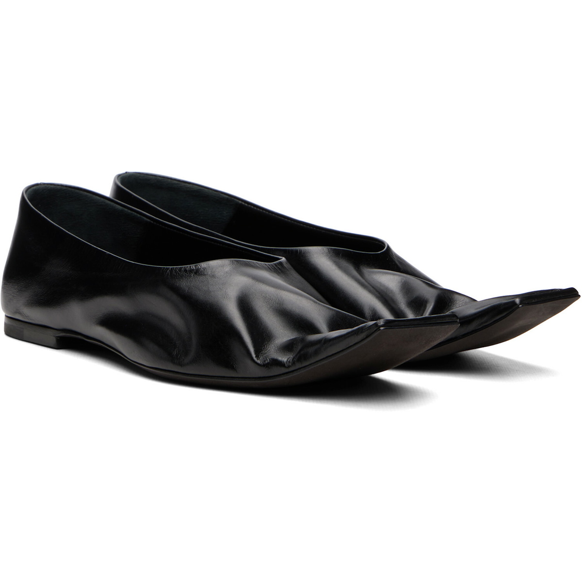 KHAITE Black Marlene Ballerina Flats