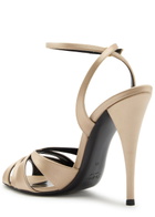 Saint Laurent Touze 110 Satin Sandals Ivory