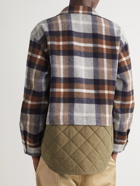 Comme des Garçons HOMME - Checked Wool-Blend-Flannel and Quilted Shell Overshirt - Brown