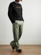 LOEWE - Logo-Embroidered Cotton-Jersey Sweatshirt - Black