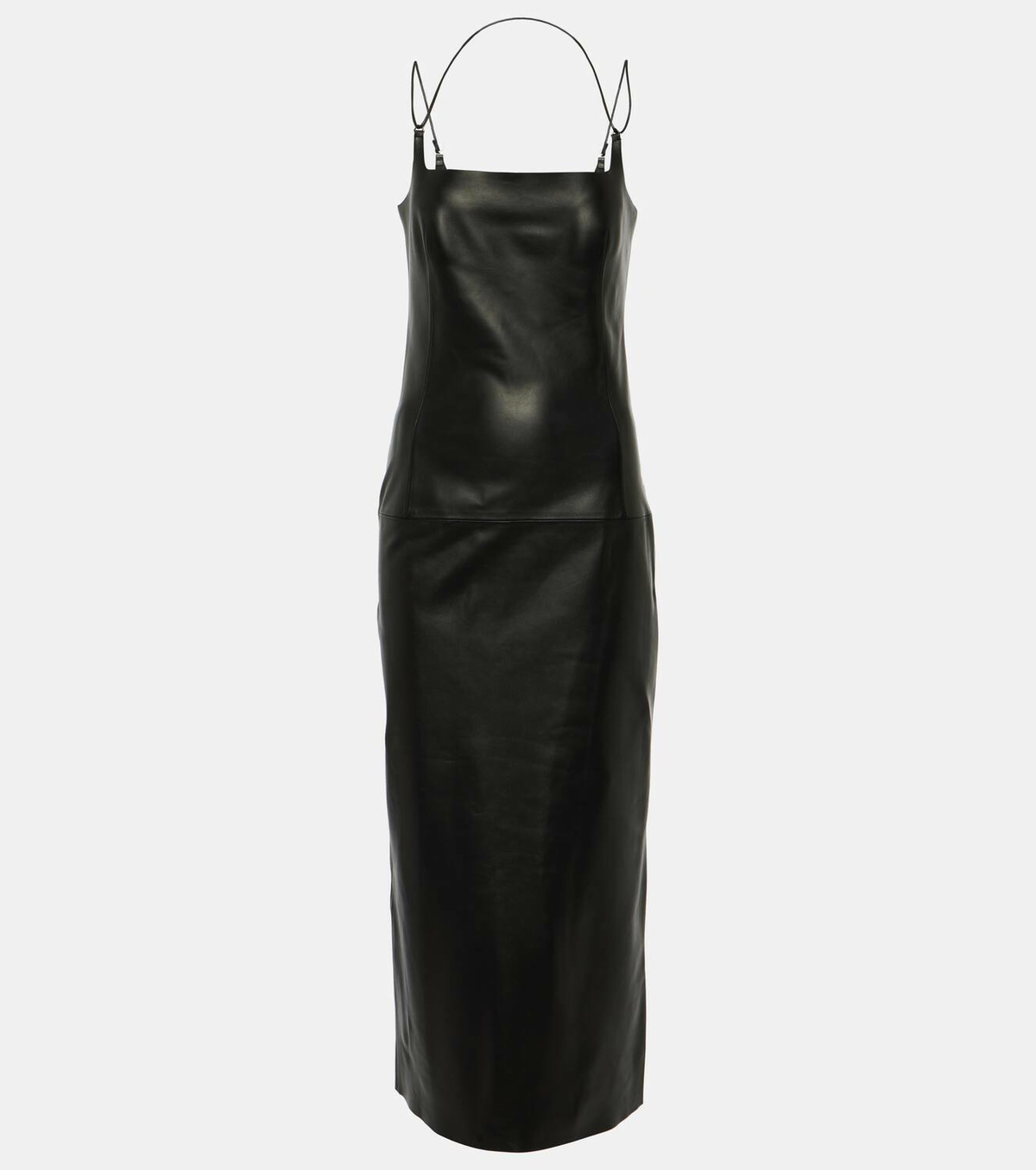 ワンピース THE ATTICO Leather dress The Attico Leather midi dress The Attico