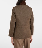 Loro Piana Suede-trimmed linen jacket