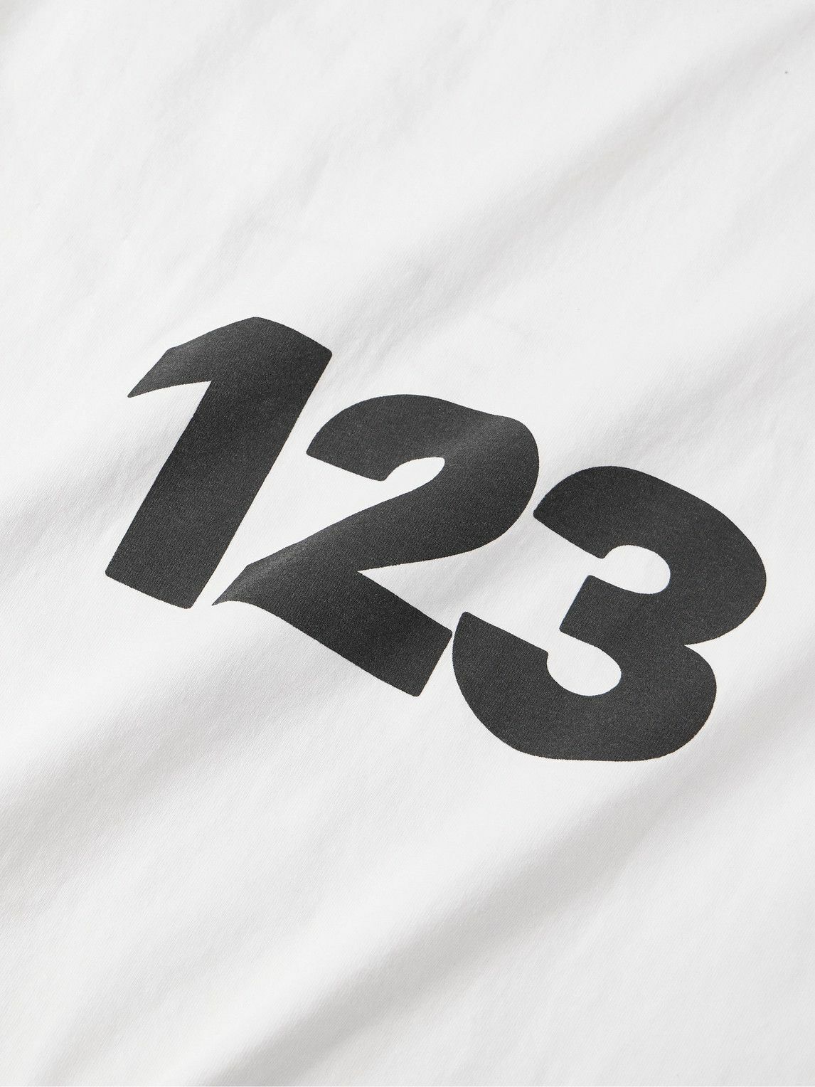 RRR123 - Logo-Print Embroidered Cotton-Jersey T-Shirt - White