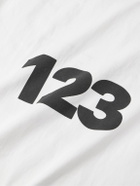 RRR123 - Logo-Print Embroidered Cotton-Jersey T-Shirt - White