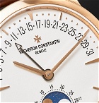Vacheron Constantin - Patrimony Moon Phase and Retrograde Date Automatic 42.5mm 18 Karat Pink Gold and Alligator Watch - Men - White